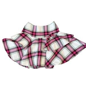 Talbots Kids Plaid Pink Green White Ruffle Twirl Skirt Ruffle Lined Sz 8